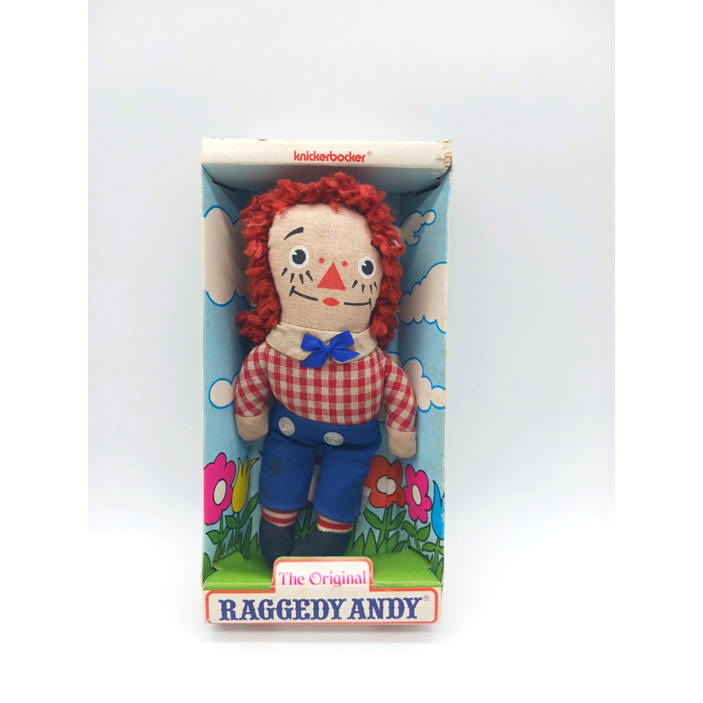 Vintage Knickerbocker Raggedy Andy 6" Plush Doll 0018 With Box